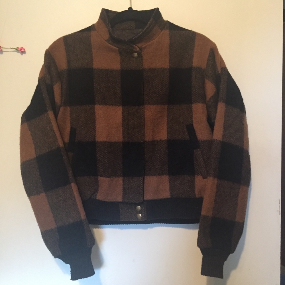 VINTAGE Woolrich plaid coat